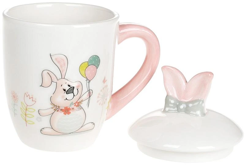 Кружка керамічна "Веселий кролик" 360мл з кришкою