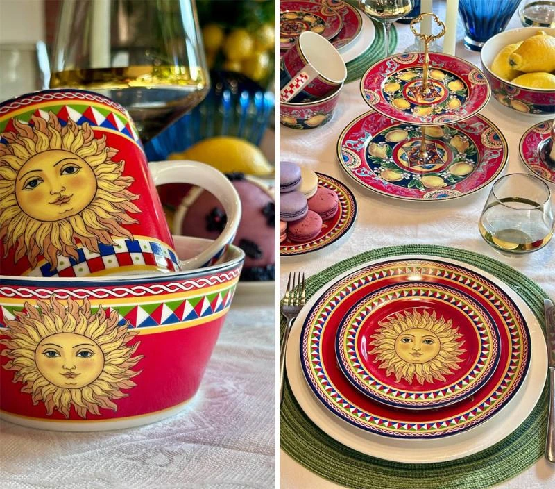 Кухоль порцеляновий Sicilia "Sole" (Сонце) 450мл, подарункова чашка