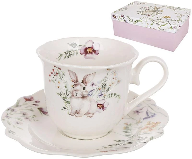 Чайний порцеляновий набір "Spring Story" 2 чашки 250мл із блюдцями