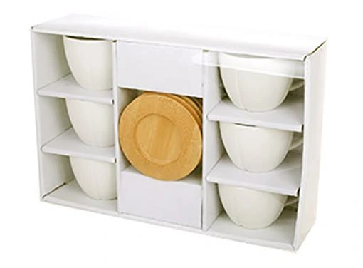 Чайно-кавовий набір Nouvelle Home 6 чашок 180мл та 6 бамбукових блюдець