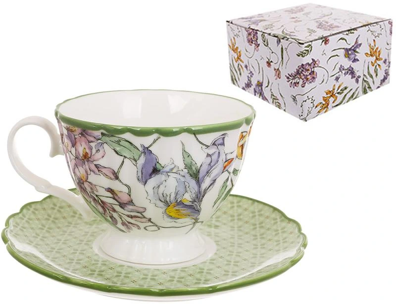 Чашка з блюдцем порцелянові "Wisteria Garden" 280мл, чайна пара