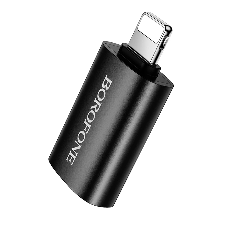 Адаптер BOROFONE BV26 iP male to USB female USB2.0 adapter Black — фото 3