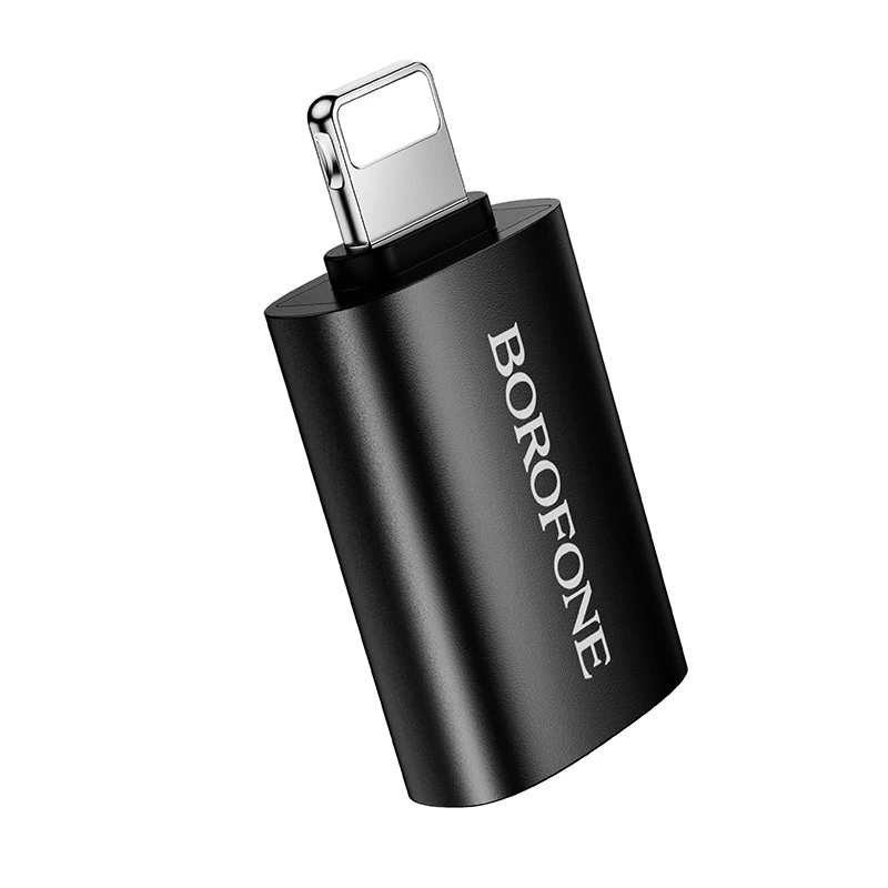 Адаптер BOROFONE BV26 iP male to USB female USB2.0 adapter Black — фото 4