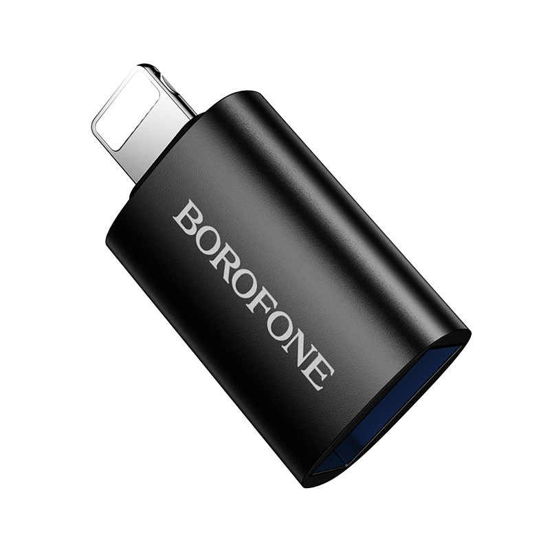 Адаптер BOROFONE BV26 iP male to USB female USB2.0 adapter Black — фото 6