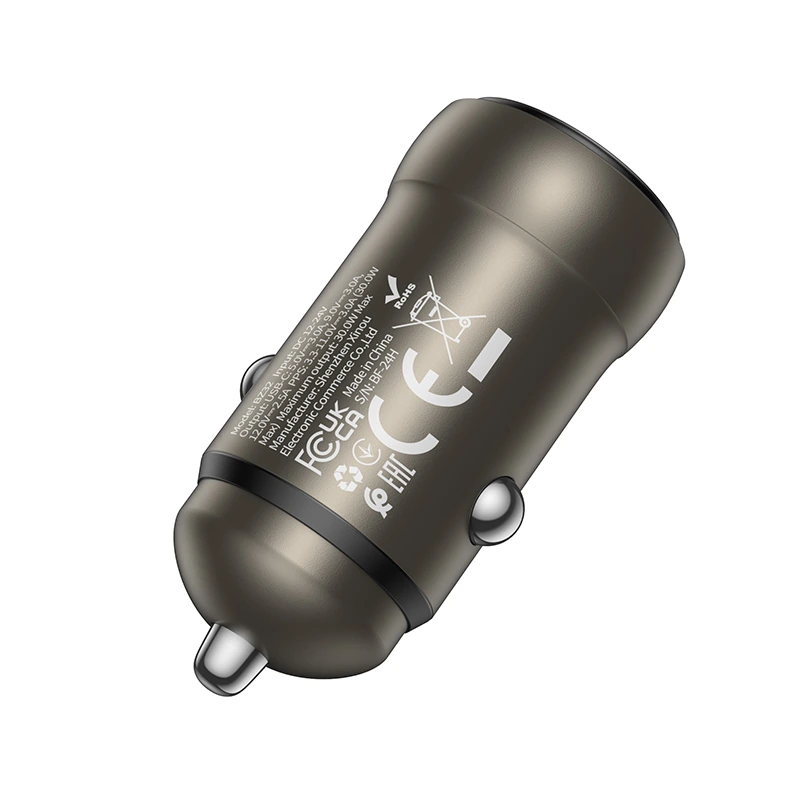 Автомобільний зарядний пристрій BOROFONE BZ32 Fresh single port PD30W car charger Black — фото 4