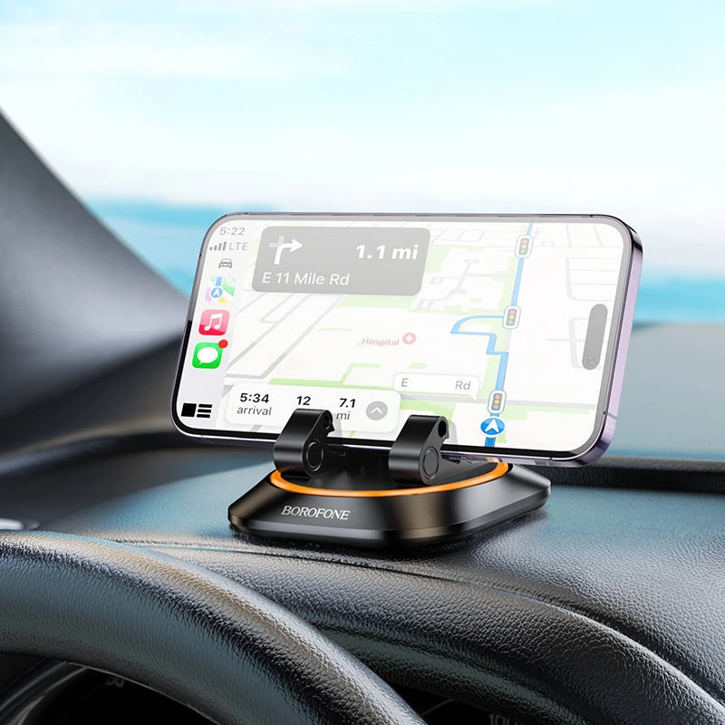 Автотримач для телефона BOROFONE BH116 Vicktory car holder for dashboard Black — фото 8