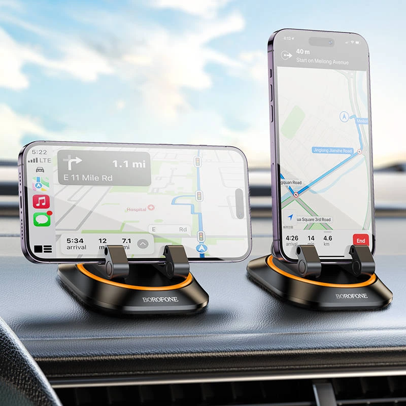 Автотримач для телефона BOROFONE BH116 Vicktory car holder for dashboard Black — фото 9