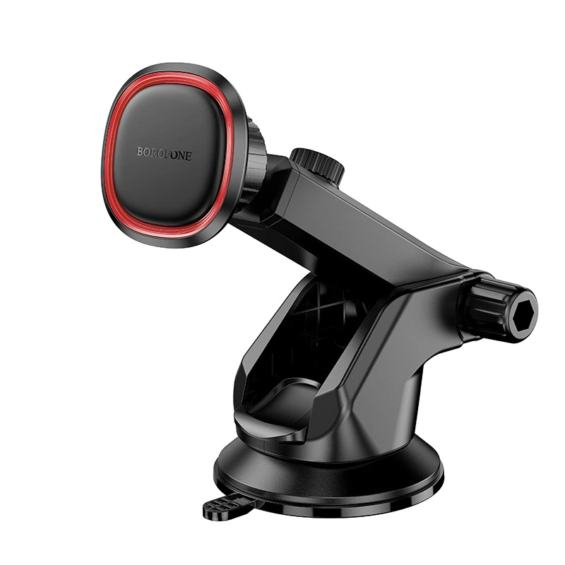 Автотримач для телефона BOROFONE BH125 Roman magnetic car holder (center console) Black and Red — фото 4
