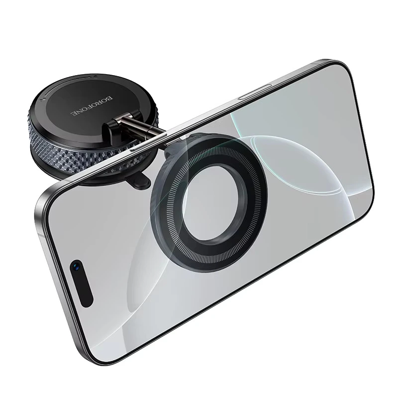 Автотримач для телефона BOROFONE BH144 Custodio vacuum suction cup magnetic holder(multi-scene) black metal gray — фото 6