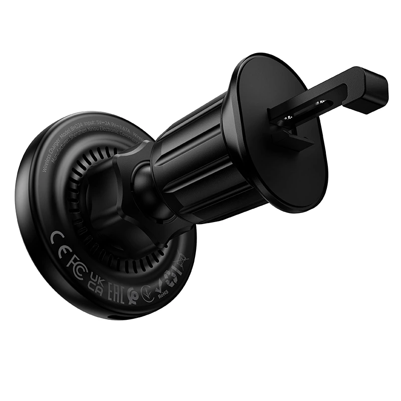 Автотримач для телефона BOROFONE BH224 Flash magnetic wireless fast charging car holder (air outlet) Black — фото 7
