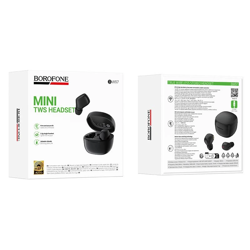 Бездротові навушники TWS BOROFONE BW97 Clear Black