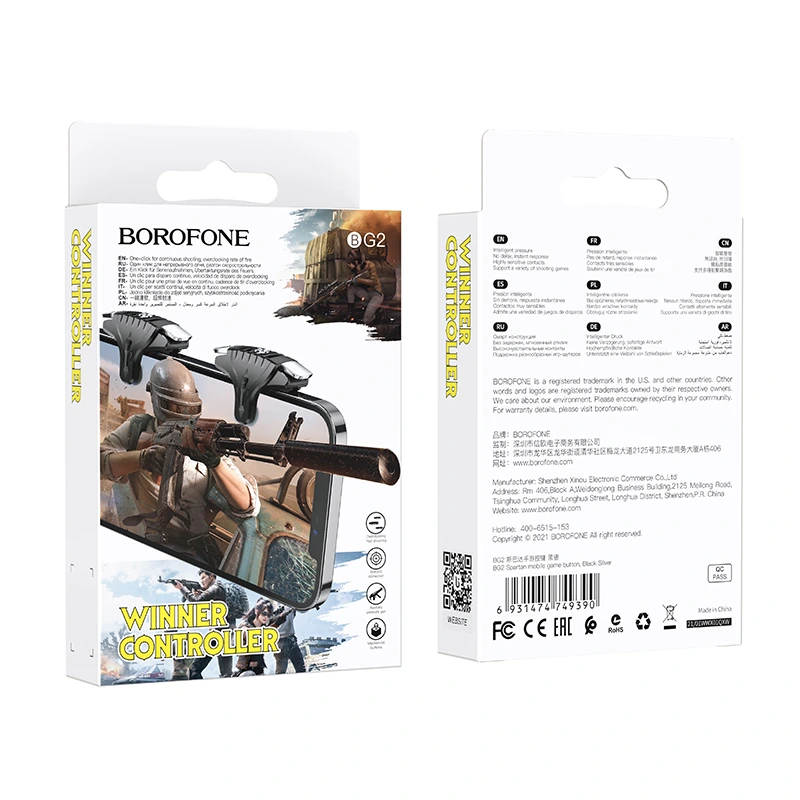 Ігровий контролер для мобільного BOROFONE BG2 Spartan mobile game button Black