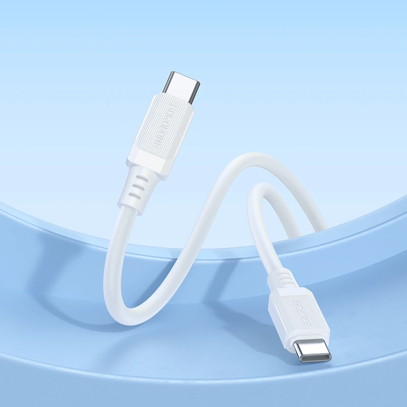 Кабель BOROFONE BX115 Lotto 60W silicone charging data cable C to C White — фото 5