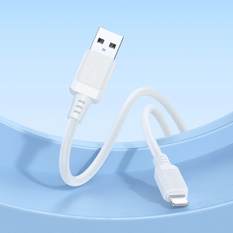 Кабель BOROFONE BX115 Lotto silicone charging data cable iP White — фото 5