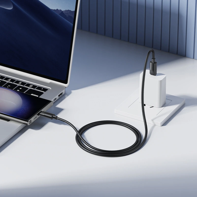 Кабель BOROFONE BX123 Leya 60W silicone charging data cable C to C Black — фото 6