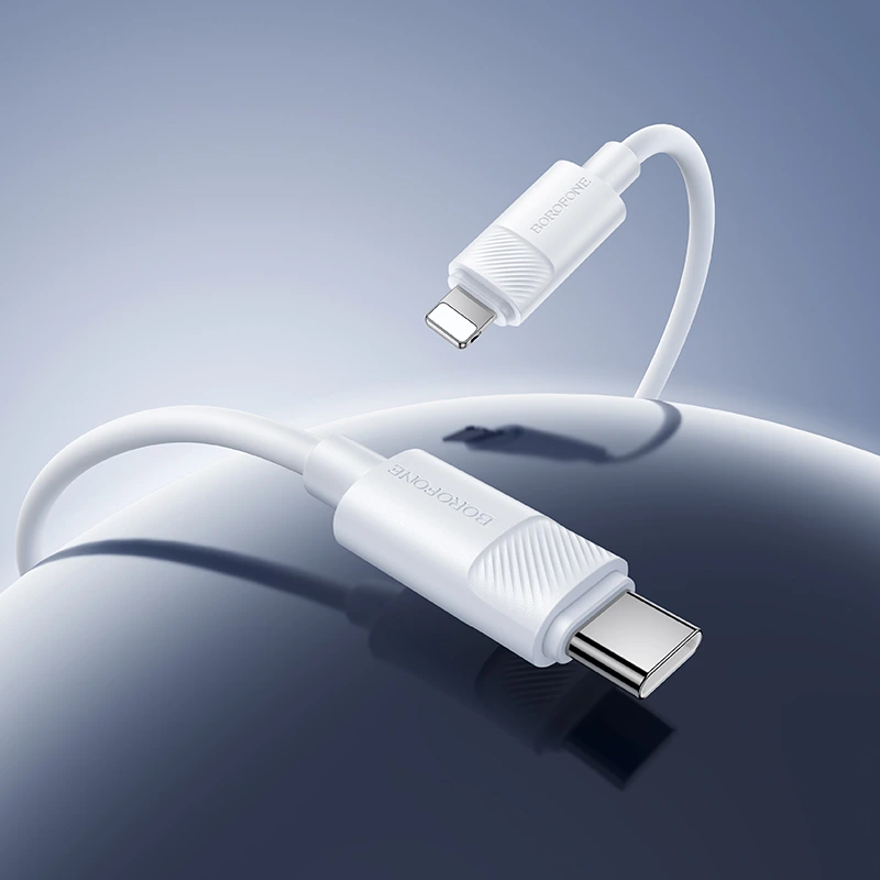 Кабель BOROFONE BX123 Leya PD30W silicone charging data cable iP White — фото 2