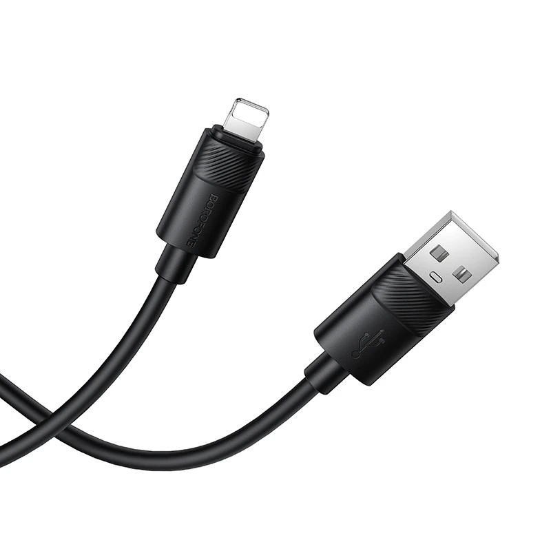Кабель BOROFONE BX123 Leya silicone charging data cable iP Black — фото 2