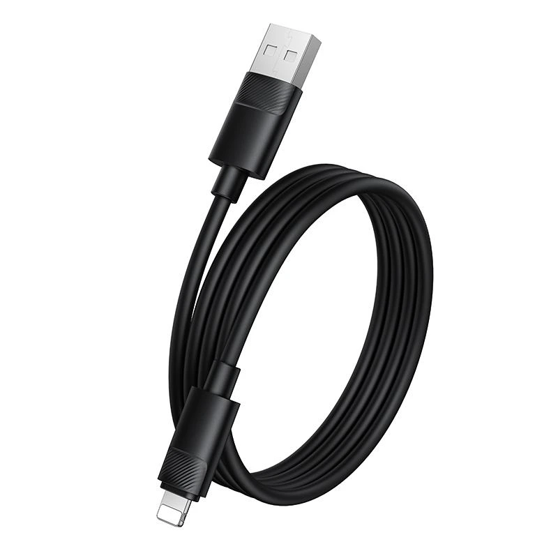 Кабель BOROFONE BX123 Leya silicone charging data cable iP Black — фото 3