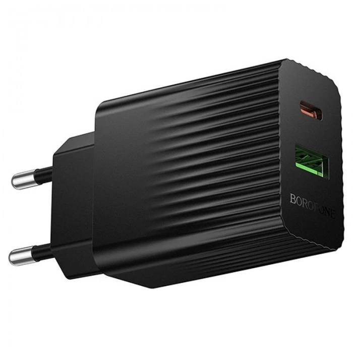 Мережевий зарядний пристрій BOROFONE BAS76A Source PD30W+QC3.0 charger Black