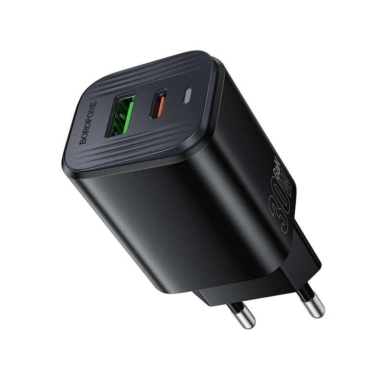 Мережевий зарядний пристрій BOROFONE BAS85A Star PD30W+QC3.0 charger (EU) Black — фото 6