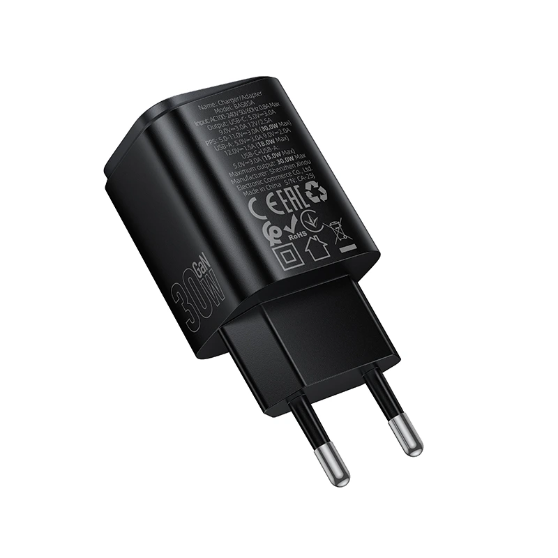 Мережевий зарядний пристрій BOROFONE BAS85A Star PD30W+QC3.0 charger (EU) Black — фото 7