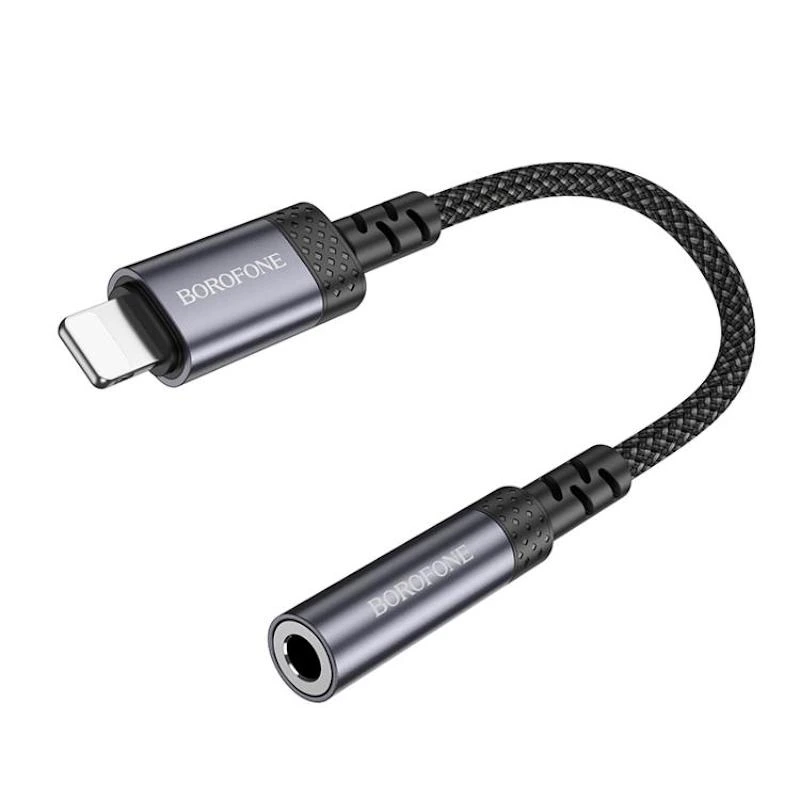 Перехідник BOROFONE BV24 Graceful digital audio converter cable iP to 3.5mm Metal Grey — фото 3