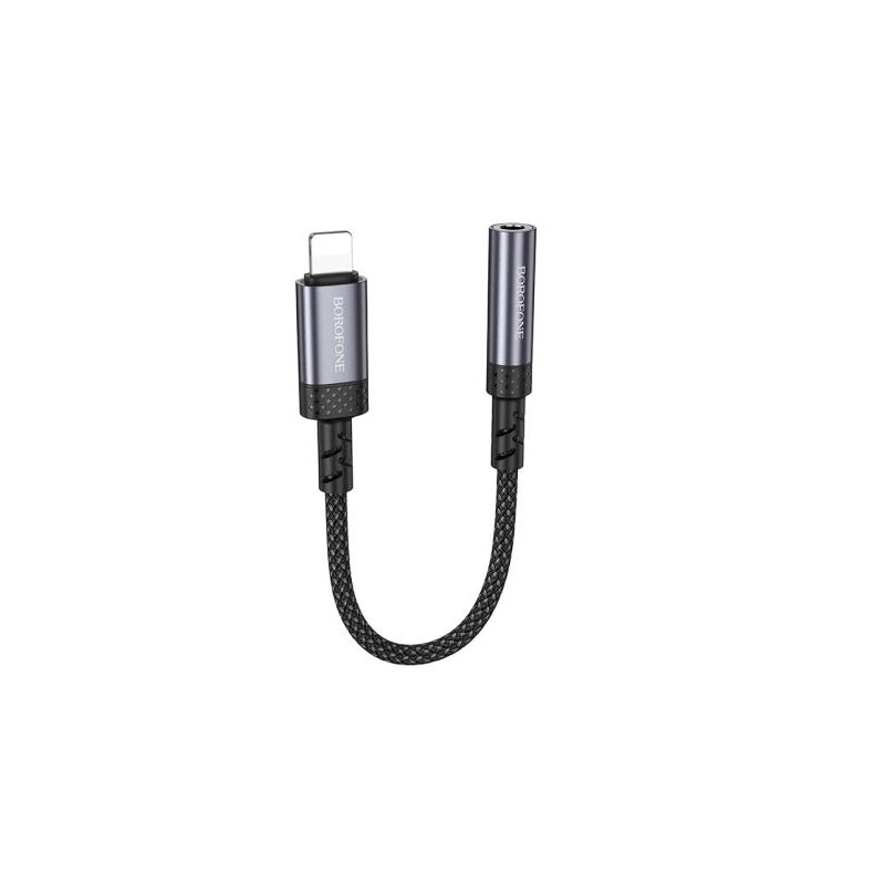 Перехідник BOROFONE BV24 Graceful digital audio converter cable iP to 3.5mm Metal Grey — фото 4