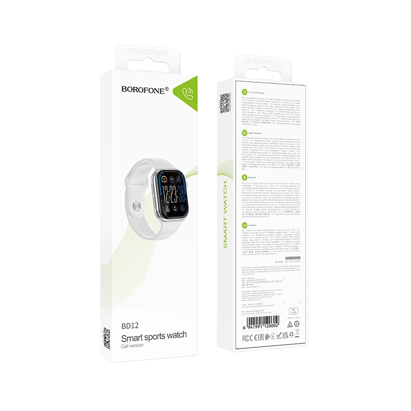Смарт-годинник BOROFONE BD12 51mm. 190 mAh. IPX4 Smart sports watch (call version) Silver