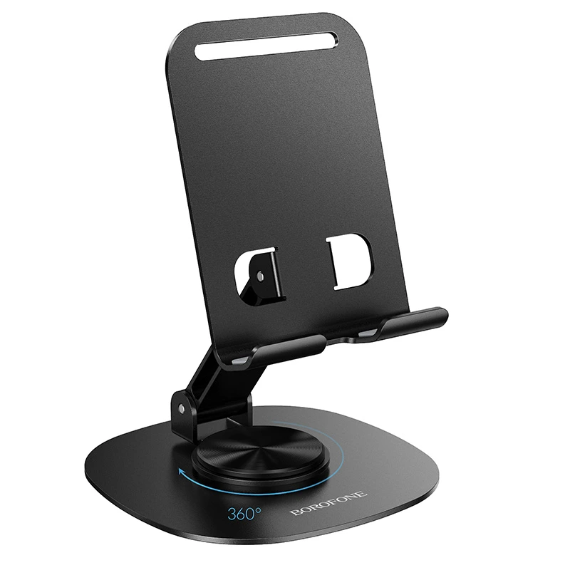 Тримач для телефона BOROFONE BH138 Fit metal folding desktop stand Black — фото 5