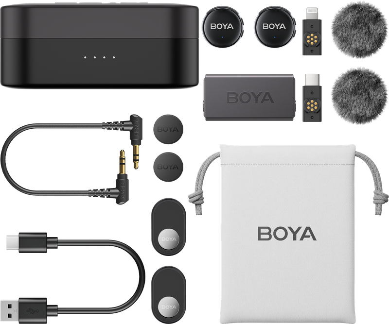Бездротовий мікрофон BOYA LINK 3-01 Type-C/TRS/Lightning Black