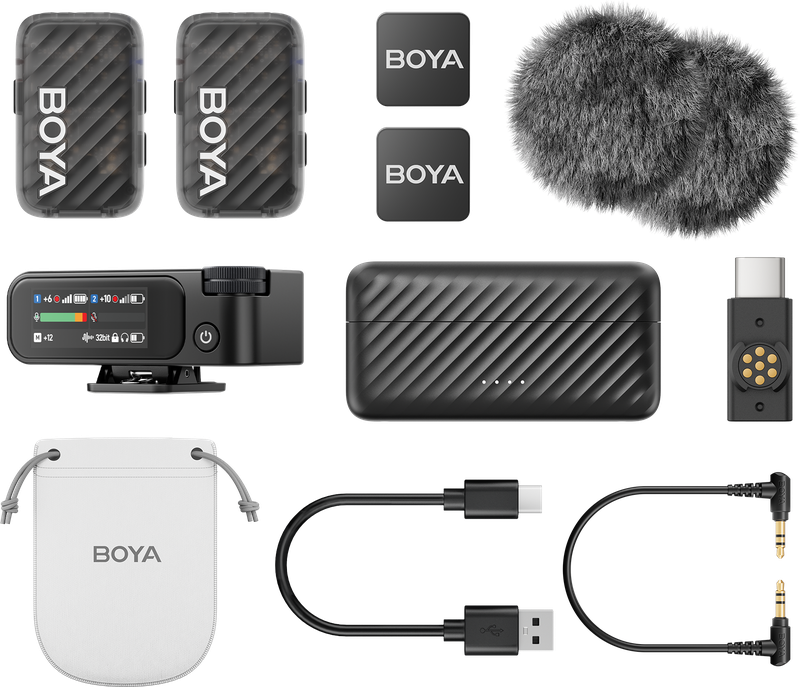 Бездротовий мікрофон BOYA MIC 2-02 Type-C/TRS Black