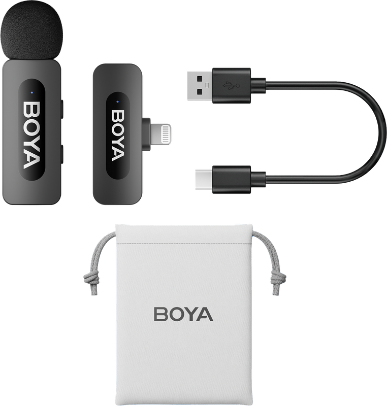 Бездротовий петличний мікрофон BOYA BY-V1 Lightning Black