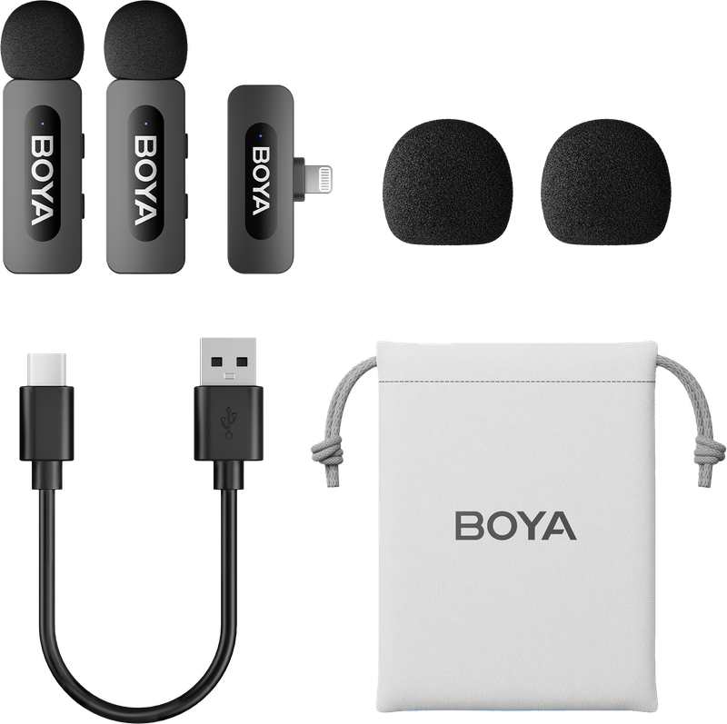 Бездротовий петличний мікрофон BOYA BY-V2 Lightning Black