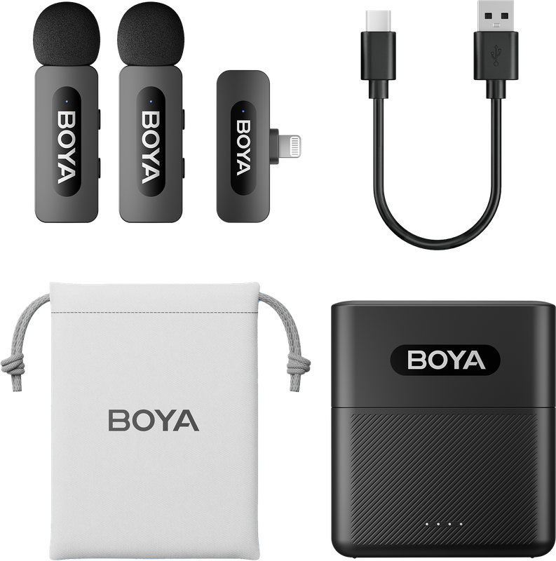 Бездротовий петличний мікрофон BOYA BY-V3 Lightning Black