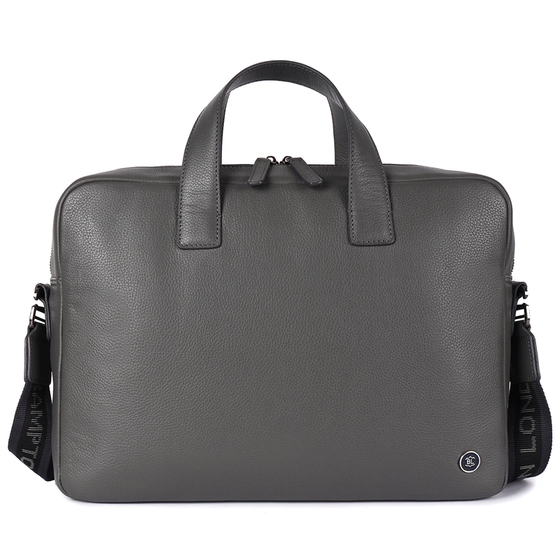 Шкіряна сумка для ноутбука 14 Brampton London Maven Grey (Сірий)