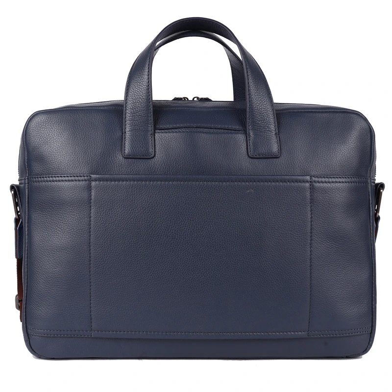 Шкіряна сумка для ноутбука 15,6 Brampton London Commandeer Navy (Синий)