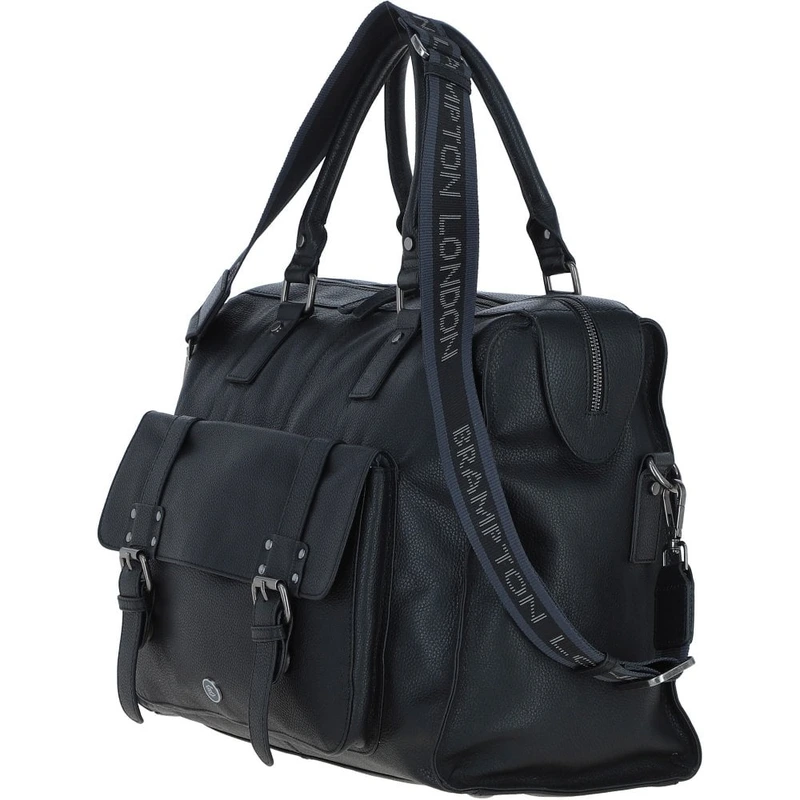 Шкіряна дорожня сумка Brampton London Weekender Black (Чорний)