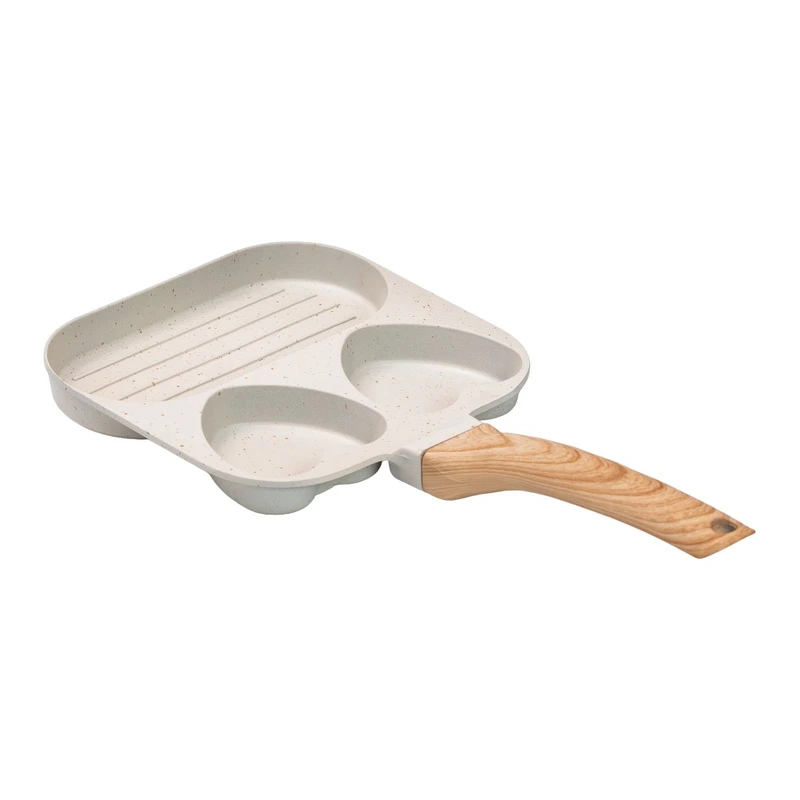 Сковорода квадратна порційна на 3 секції з антипригарним покриттям бежева HP39569W