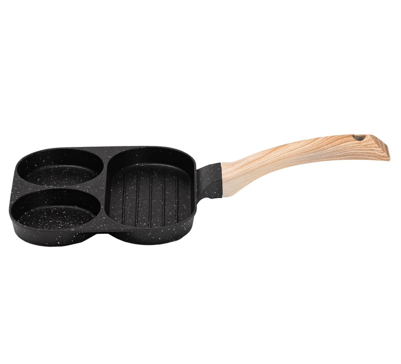 Сковорода квадратна порційна на 3 секції з антипригарним покриттям чорна HP39571B