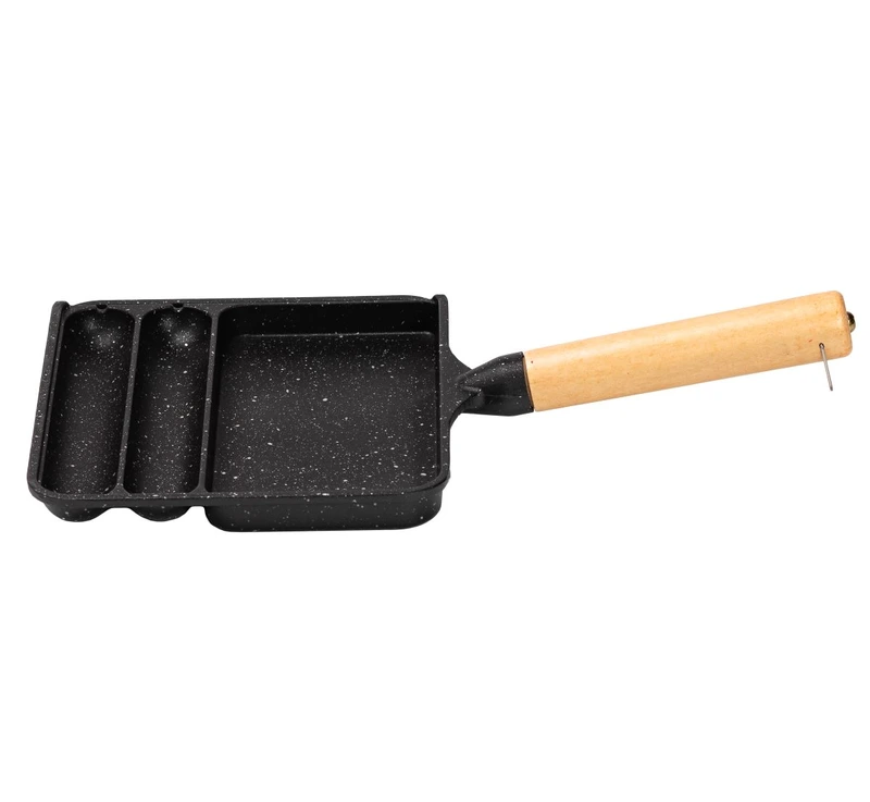 Сковорода прямокутна на 3 секції з антипригарним покриттям чорна HP39572B