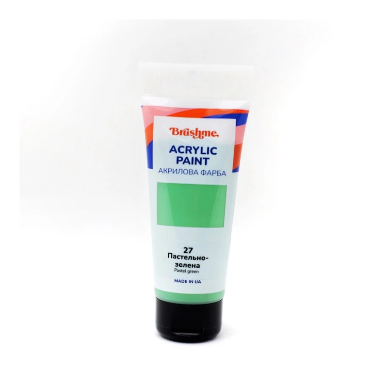 Акрилова фарба глянцева Пастельно-зелена Brushme TBA60027 60 мл