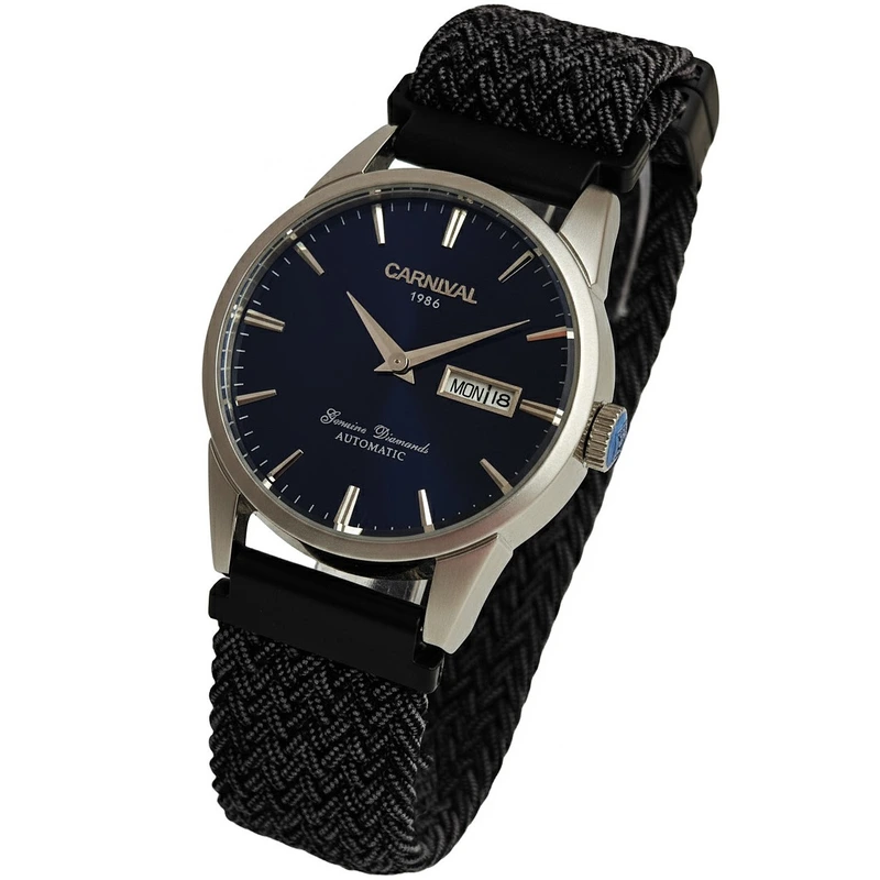 Чоловічий механічний годинник Carnival Flagman Magnetic Grey, 2 ремінці