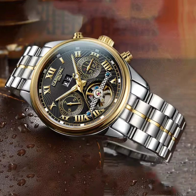 Чоловічий механічний годинник Carnival Sappfire Silver