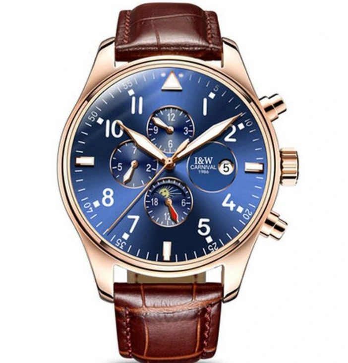 Чоловічий механічний годинник Carnival Grand Brown