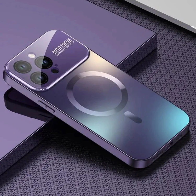 Чохол накладка Glass Slim Case with Magsafe для iPhone 13- purple