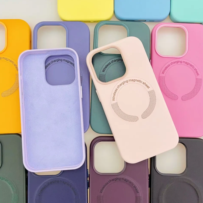 Чохол накладка Leather with MagSafe iPhone 14 Pro- indigo blue