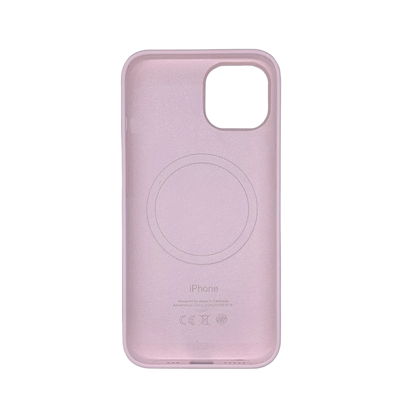 Чохол накладка Silicone Case Full with Magsafe для Apple iPhone 14- Chalk Pink
