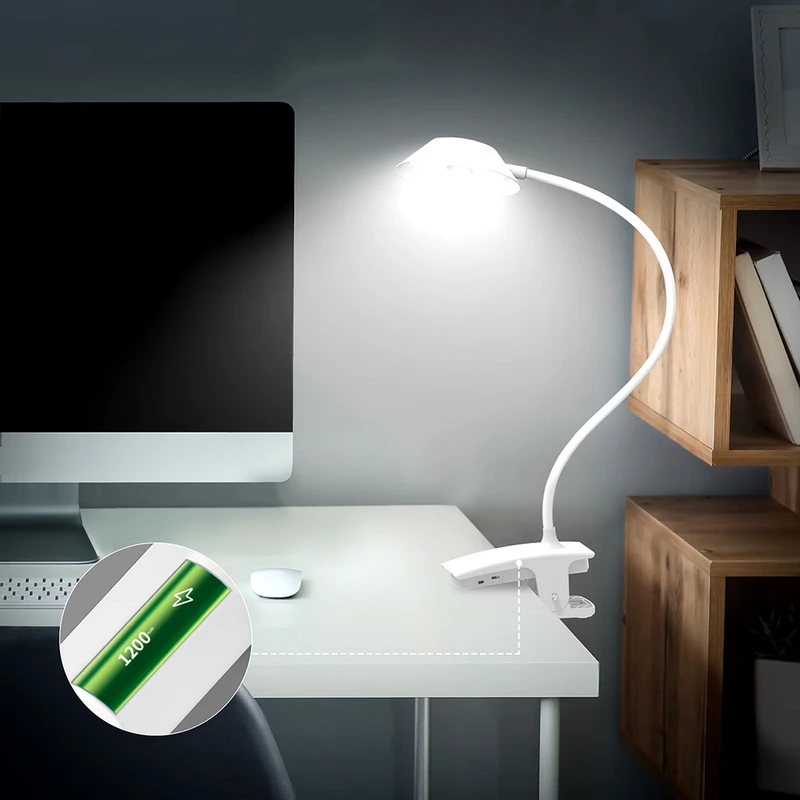 Настільна лампа з акумулятором SD-845Q LED Flexible Clip (700mAh/5V/4W)- білий