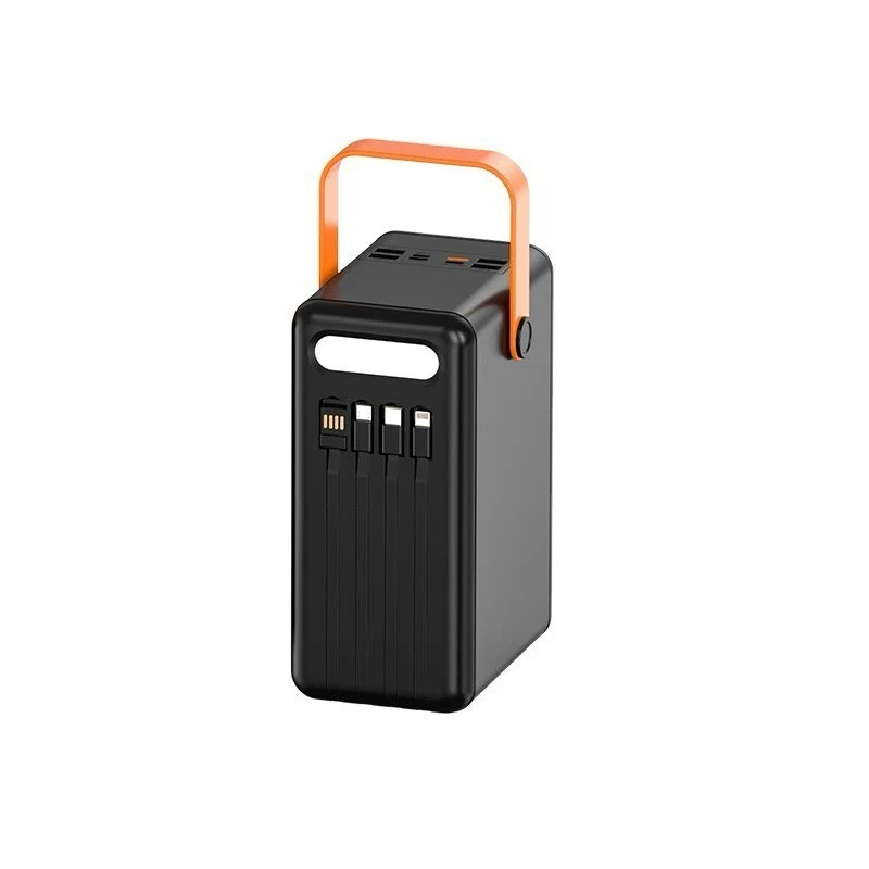 Портативний зарядний пристрій (Повербанк) Big Box 120000mAh + cable USB /Type-C/Lightning/Micro (4USB/Type-C/Micro/Lightning)- чорний