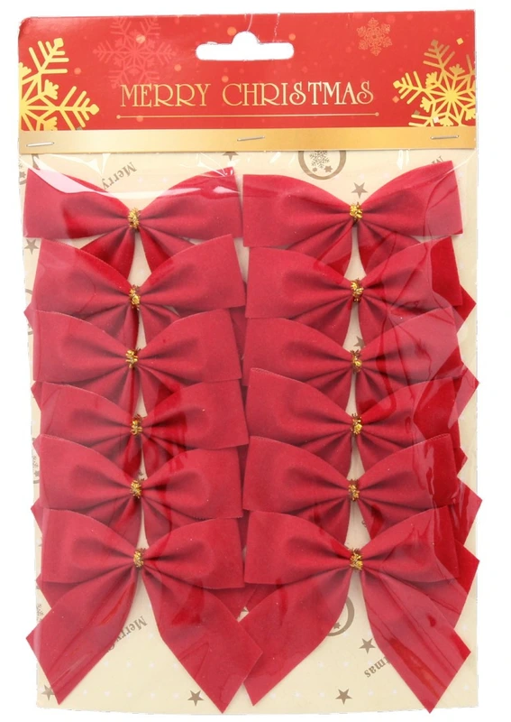 Бант декоративний Chomik текстиль, 12 шт, оксамит червоний